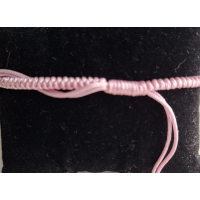 Armband Dames Gevlochten Nylon Koord Verstelbaar (22 cm) rose met rose kralen en kraal met roos